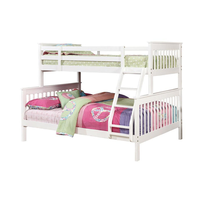 Chapman Full Over Full & Twin Over Full Bunk Bed Black & White - Furniture Land (Milwaukee, WI)