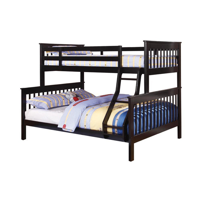 Chapman Full Over Full & Twin Over Full Bunk Bed Black & White - Furniture Land (Milwaukee, WI)