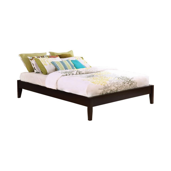 Hounslow California King, E.King, & Queen Universal Platform Bed Cappuccino - Furniture Land (Milwaukee, WI)