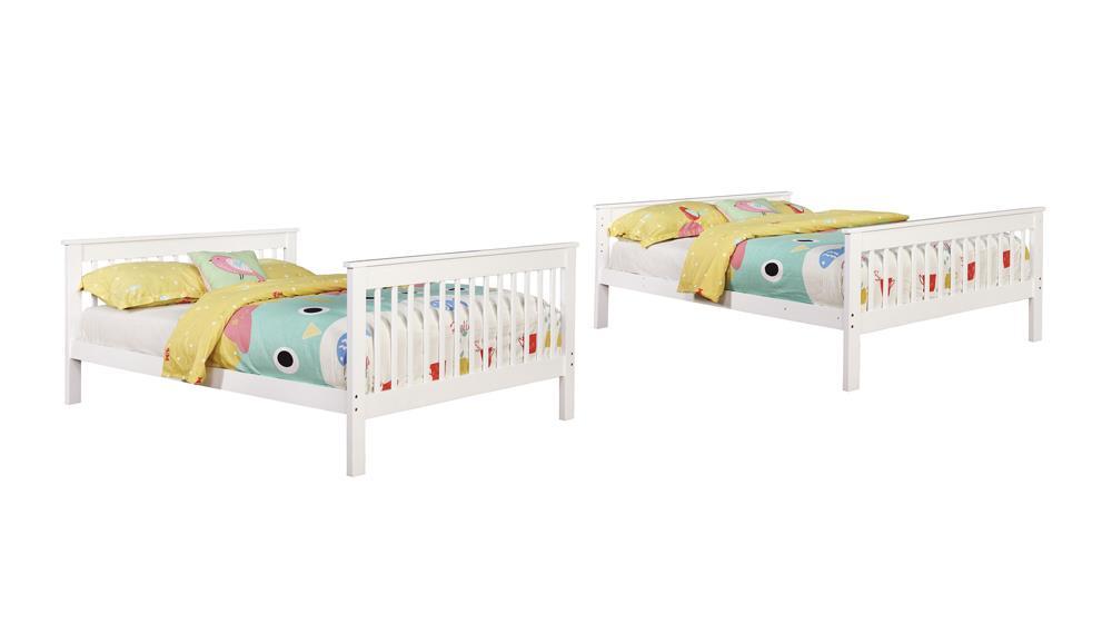 Chapman Full Over Full & Twin Over Full Bunk Bed Black & White - Furniture Land (Milwaukee, WI)
