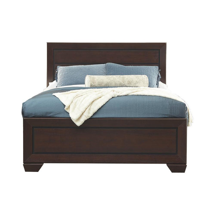 Kauffman California King, Eastren King, & Queen Panel Bed Dark Cocoa - Furniture Land (Milwaukee, WI)