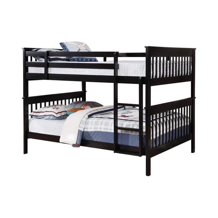 Chapman Full Over Full & Twin Over Full Bunk Bed Black & White - Furniture Land (Milwaukee, WI)