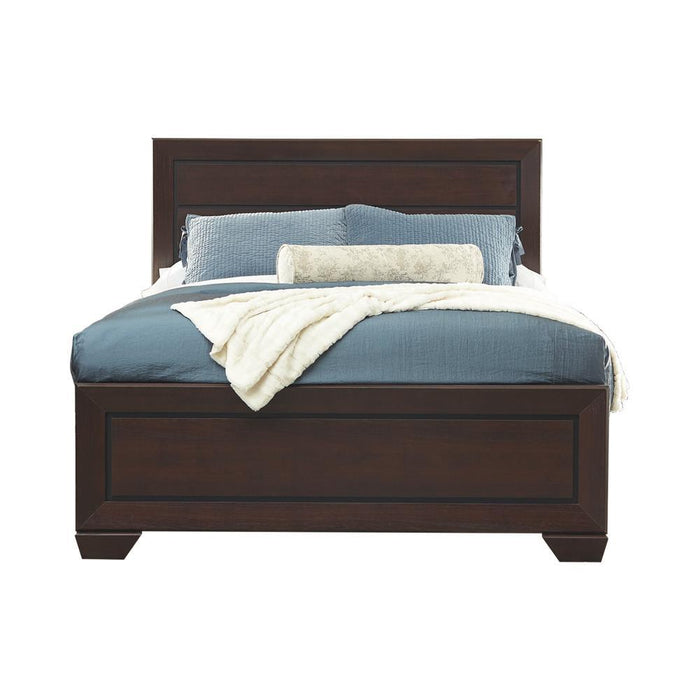 Kauffman California King, Eastren King, & Queen Panel Bed Dark Cocoa - Furniture Land (Milwaukee, WI)