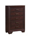 Kauffman 5-drawer Chest Dark Cocoa - Furniture Land (Milwaukee, WI)