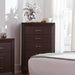 Kauffman 5-drawer Chest Dark Cocoa - Furniture Land (Milwaukee, WI)