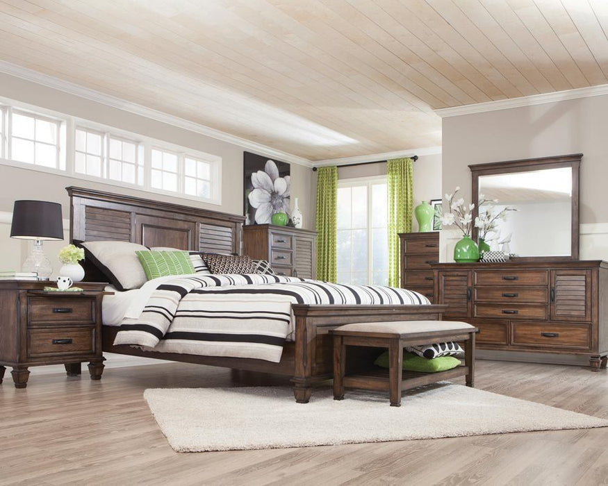 Franco Eastern King & Queen Panel Bed Antique White & Oak - Furniture Land (Milwaukee, WI)
