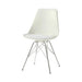 Juniper Armless Dining Chairs White and Chrome (Set of 2) - Furniture Land (Milwaukee, WI)