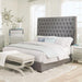 Camille Tall Tufted California King, E.King & Queen Bed Grey - Furniture Land (Milwaukee, WI)