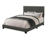Boyd California King, King, & Queen Upholstered Bed with Nailhead Trim Charcoal & Grey - Furniture Land (Milwaukee, WI)