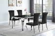Carone Rectangular Dining Table Chrome and Black - Furniture Land (Milwaukee, WI)