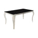Carone Rectangular Dining Table Chrome and Black - Furniture Land (Milwaukee, WI)