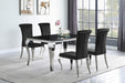 Betty Upholstered Side Chairs Black and Chrome (Set of 4) - Furniture Land (Milwaukee, WI)
