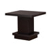 Reston Pedestal Square End Table Cappuccino - Furniture Land (Milwaukee, WI)