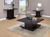 Reston Pedestal Square End Table Cappuccino - Furniture Land (Milwaukee, WI)