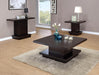 Reston Pedestal Square Coffee Table Cappuccino - Furniture Land (Milwaukee, WI)