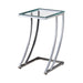 Cayden Rectangular Top Accent Table Chrome and Clear - Furniture Land (Milwaukee, WI)