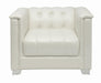 Chaviano Tufted Upholstered Chair Pearl White - Furniture Land (Milwaukee, WI)