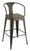 Cavalier Wooden Seat Bar Stools Dark Elm and Matte Black (Set of 2) - Furniture Land (Milwaukee, WI)