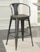 Cavalier Wooden Seat Bar Stools Dark Elm and Matte Black (Set of 2) - Furniture Land (Milwaukee, WI)