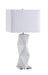 Camie Geometric Ceramic Base Table Lamp White - Furniture Land (Milwaukee, WI)