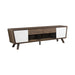 Alvin 2-drawer TV Console Dark Walnut and Glossy White - Furniture Land (Milwaukee, WI)