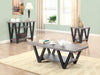 Stevens V-shaped End Table Black and Antique Grey - Furniture Land (Milwaukee, WI)