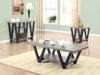 Stevens V-shaped Sofa Table Black and Antique Grey - Furniture Land (Milwaukee, WI)