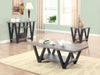 Stevens V-shaped Coffee Table Black and Antique Grey - Furniture Land (Milwaukee, WI)