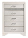 Miranda 5-drawer Chest White and Rhinestone - Furniture Land (Milwaukee, WI)