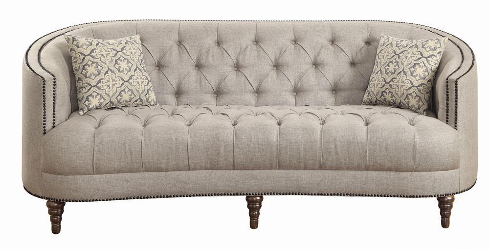 Avonlea Sloped Arm Upholstered Sofa Trim Grey - Furniture Land (Milwaukee, WI)