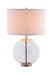 Kenny Drum Shade Table Lamp with Glass Base White - Furniture Land (Milwaukee, WI)