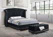 Barzini California King, E.King, & Queen Tufted Upholstered Bed Black - Furniture Land (Milwaukee, WI)
