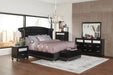 Barzini California King, E.King, & Queen Tufted Upholstered Bed Black - Furniture Land (Milwaukee, WI)