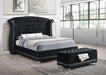 Barzini California King, E.King, & Queen Tufted Upholstered Bed Black - Furniture Land (Milwaukee, WI)