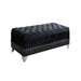Barzini Tufted Rectangular Trunk with Nailhead Black - Furniture Land (Milwaukee, WI)