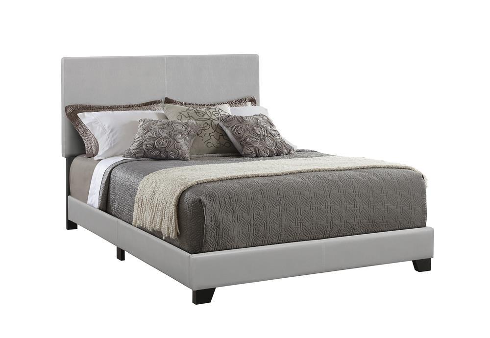 Dorian Upholstered California King, E.King, & Queen Bed Black, Brown, & Grey - Furniture Land (Milwaukee, WI)