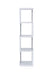 Baxter 4-shelf Bookcase White and Chrome - Furniture Land (Milwaukee, WI)