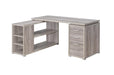 Yvette L-shape Office Desk Grey Driftwood - Furniture Land (Milwaukee, WI)