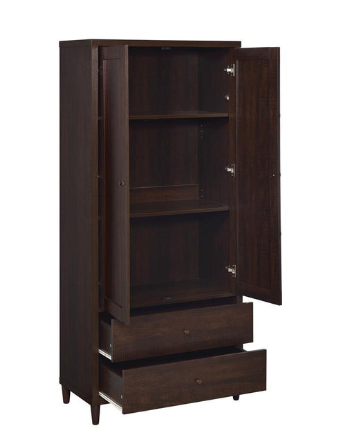 Wadeline 2-door Tall Accent Cabinet Rustic Tobacco - Furniture Land (Milwaukee, WI)