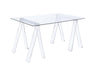 Amaturo Writing Desk with Glass Top Clear - Furniture Land (Milwaukee, WI)