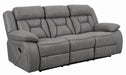 Higgins Pillow Top Arm Upholstered Motion Sofa Grey - Furniture Land (Milwaukee, WI)
