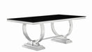 Antoine Rectangular Dining Table Chrome and Black - Furniture Land (Milwaukee, WI)