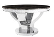 Anchorage Round Dining Table Chrome and Black - Furniture Land (Milwaukee, WI)