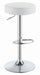 Ramses Adjustable Backless Bar Stool Chrome and White - Furniture Land (Milwaukee, WI)