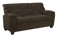 Clementine Upholstered Sofa with Nailhead Trim Brown - Furniture Land (Milwaukee, WI)