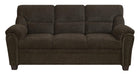 Clementine Upholstered Sofa with Nailhead Trim Brown - Furniture Land (Milwaukee, WI)
