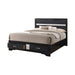 Miranda California King. E.King, & Queen 2-drawer Storage Bed Black & White - Furniture Land (Milwaukee, WI)