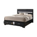 Miranda California King. E.King, & Queen 2-drawer Storage Bed Black & White - Furniture Land (Milwaukee, WI)