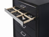 Miranda 5-drawer Chest Black and Rhinestone - Furniture Land (Milwaukee, WI)