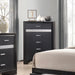 Miranda 5-drawer Chest Black and Rhinestone - Furniture Land (Milwaukee, WI)